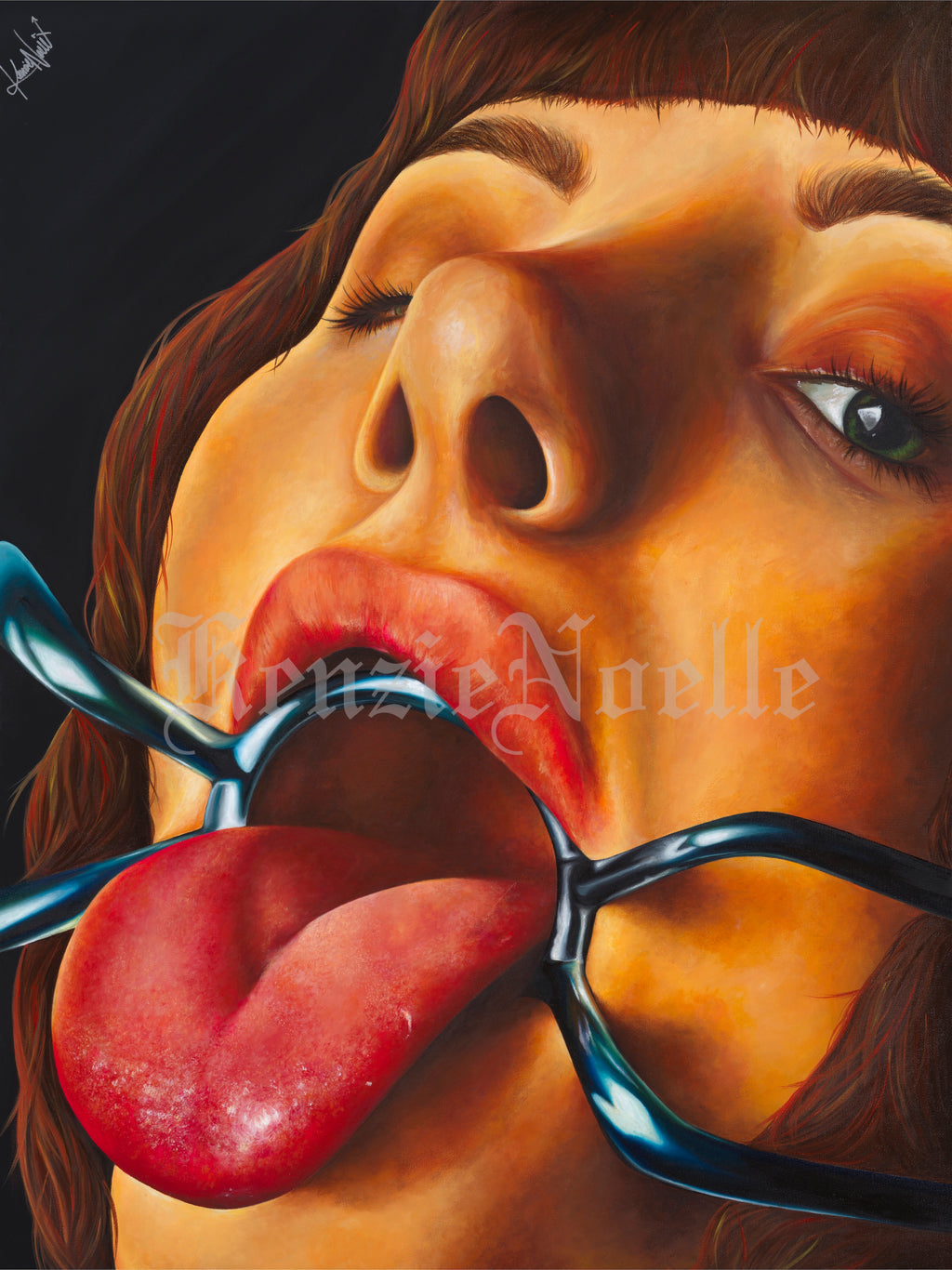 CLOSED MOUTHS DON'T GET FED original painting